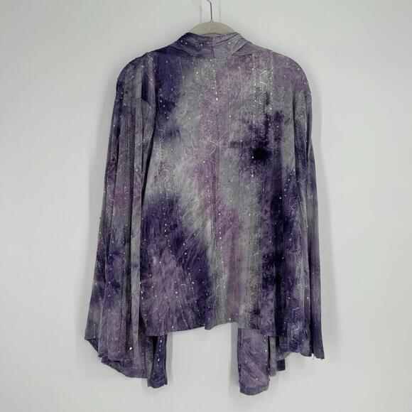Vintage 90s y2k 1x Only Nine cardigan purple sequin sparkle fairy plus dainty - Picture 3 of 5